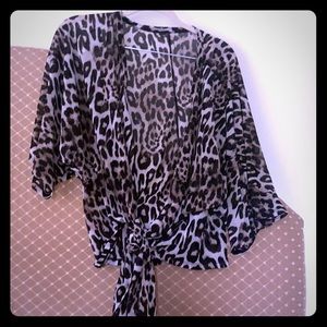 Cheetah Print Tie Top